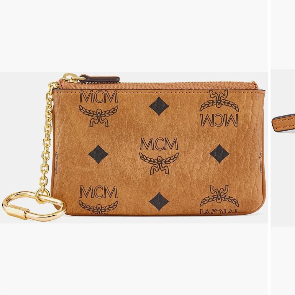 MCM Cognac Monogram Wristlet